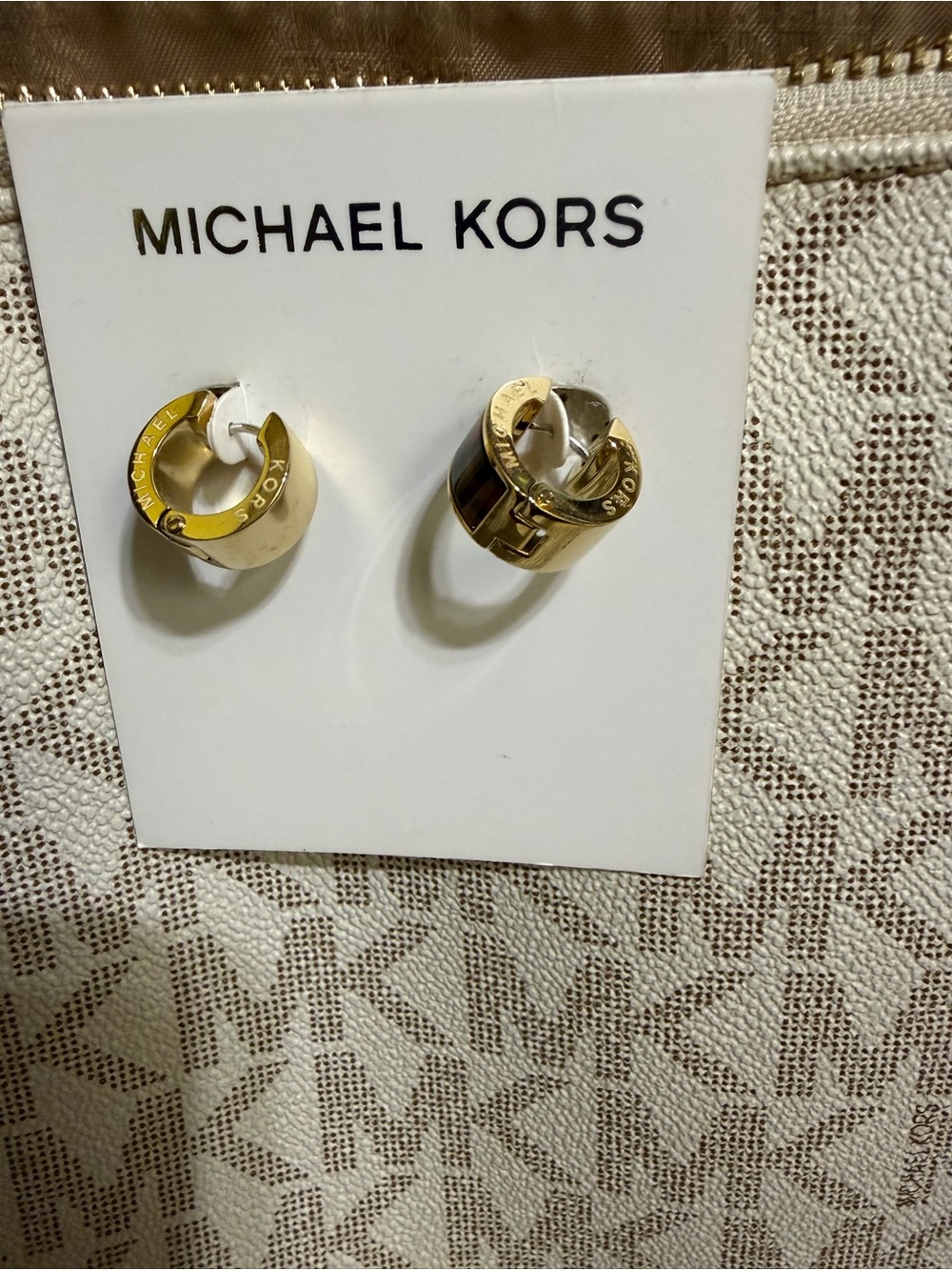 Michael Kors gold accented tortoise earrings